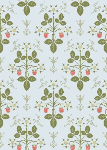 Tapeta roślinny ornament z truskawkami Cole & Son 127/2009 Strawberry Classics Collection Vol.I