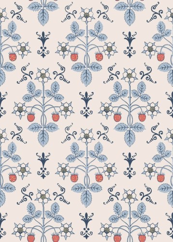 Tapeta roślinny ornament z truskawkami Cole & Son 127/2010 Strawberry Classics Collection Vol.I