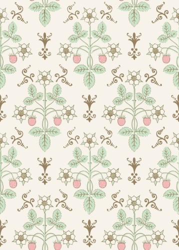 Tapeta roślinny ornament z truskawkami Cole & Son 127/2011 Strawberry Classics Collection Vol.I