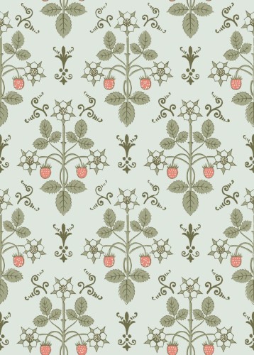Tapeta roślinny ornament z truskawkami Cole & Son 127/2012 Strawberry Classics Collection Vol.I