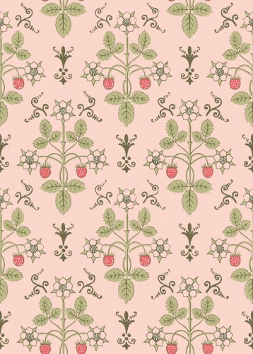 Tapeta roślinny ornament z truskawkami Cole & Son 127/2013 Strawberry Classics Collection Vol.I