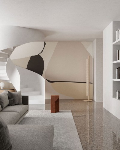 Fototapeta abstrakcyjna graficzna Inkiostro Bianco BOING INKOOOR2501 Monochrome