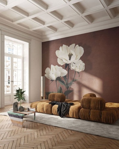 Fototapeta kwiat piwonii Inkiostro Bianco HAERDACEOUS PAEONY INKDNAD2501 Monochrome