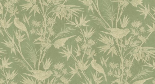 Fototapeta ptaki w bujnym bambusowym gaju Sandberg S10597 Celeste Mural Green Herbarium