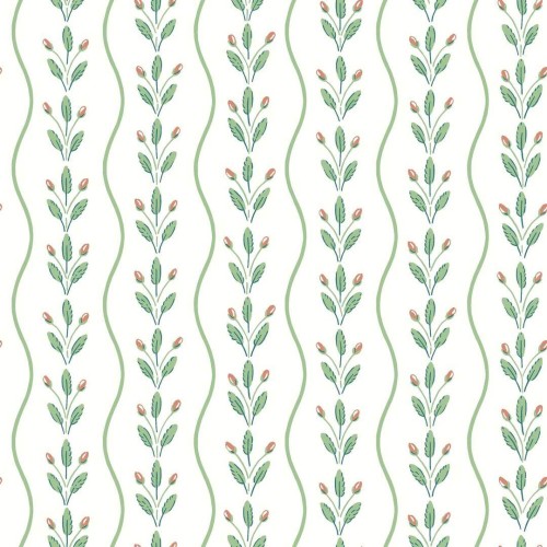 Tapeta roślinna falujące paski Boras Tapeter 7778 Flower Buds Adorn