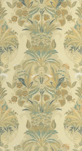 Tapeta vintage z roślinami i ptakami Casadeco HETA 201227293 Whisper Heritage