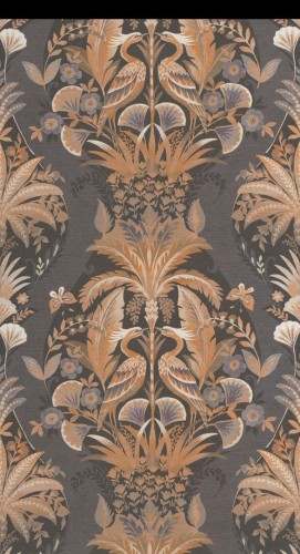 Tapeta vintage z roślinami i ptakami Casadeco HETA 201229411 Whisper Heritage