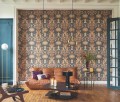 Tapeta vintage z roślinami i ptakami Casadeco HETA 201229411 Whisper Heritage