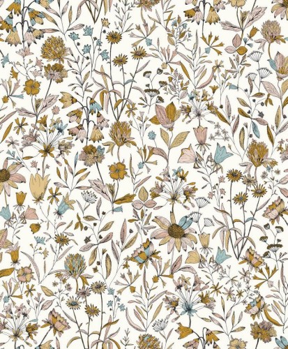 Tapeta kwiaty i liście Caselio AOB 103000301 Jardin de Giverny Art of Botany