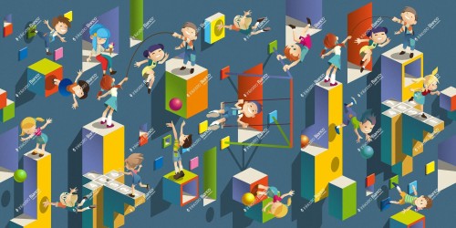 Fototapeta rysunkowy plac zabaw Inkiostro Bianco PARTY INKPKAA2503 Inkids