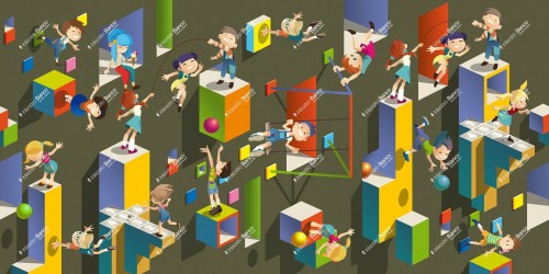 Fototapeta rysunkowy plac zabaw Inkiostro Bianco PARTY INKPKAA2504 Inkids