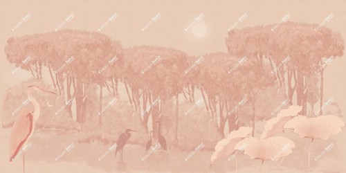 Fototapeta krajobraz natury z czaplami Inkiostro Bianco SERENDIPITY INKNRID2501 Inkids