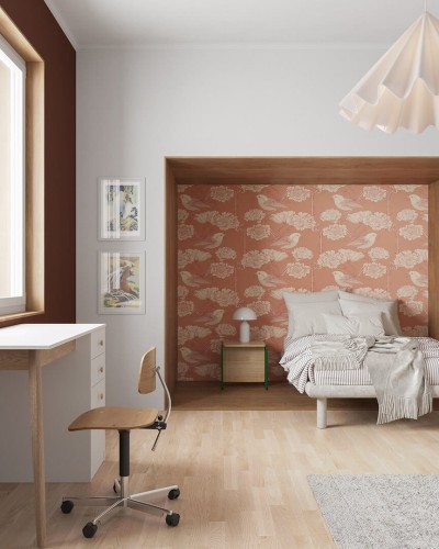 Fototapeta ptaki kwiaty i klucze Inkiostro Bianco THE MAGIC LOCK INKNITO2502 Inkids