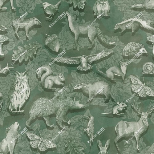 Fototapeta leśne zwierzęta Inkiostro Bianco WOODLAND INKSNAS2502 Inkids