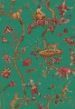Tapeta tekstylna jedwabna w stylu chinoiserie J&V 26029 Chinoise Exotique Scalamandre