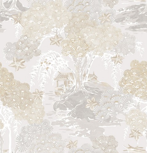 Tapeta inspirowana japońskimi pejzażami J&V 26031 See Of Trees Scalamandre