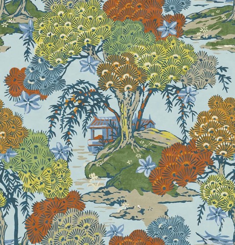 Tapeta inspirowana japońskimi pejzażami J&V 26033 See Of Trees Scalamandre