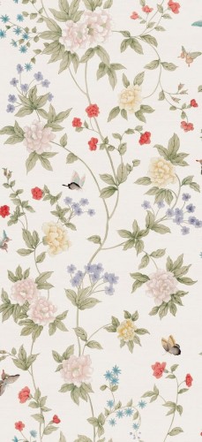 Tapeta naturalna w kwiatowe pnącza J&V 26035 Luoyang Garden Scalamandre