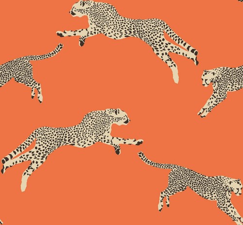 Tapeta gepardy J&V 26017 Leaping Cheetah Scalamandre