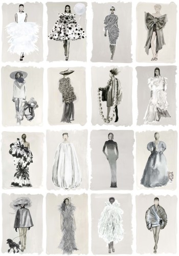 Tapeta modelki Cole & Son 175/1002M Monochrome Pearl Harrods Couture Carouse