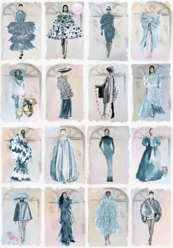 Tapeta modelki Cole & Son 175/2010M China Blue Pearl With Windows Harrods Couture Carouse