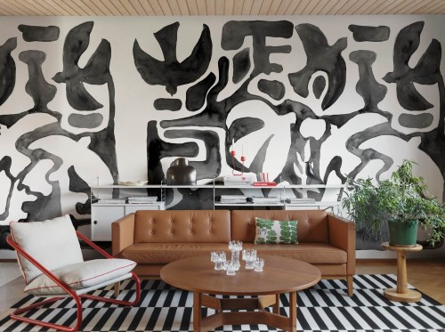 Fototapeta organiczne kształty Rebel Walls R20489 Harmony Forms Black White Symbolic