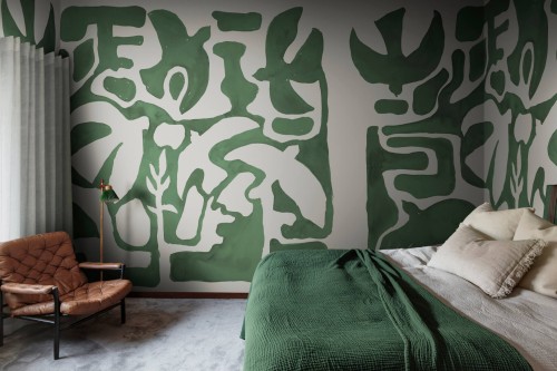 Fototapeta organiczne kształty Rebel Walls R20491 Harmony Forms Green Symbolic