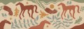 Fototapeta konie Rebel Walls R20499 Emmas Horses Red Green Symbolic