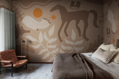 Fototapeta konie Rebel Walls R20500 Emmas Horses Brown Symbolic