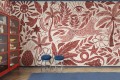 Fototapeta fantazyjny tropikalny krajobraz Rebel Walls R20504 Midnight Tropics Red Symbolic