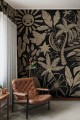 Fototapeta fantazyjny tropikalny krajobraz Rebel Walls R20508 Midnight Tropics Gold Symbolic