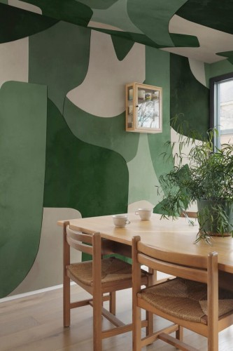 Fototapeta geometryczna z efektem 3D Rebel Walls R20511 Serene Layers Green Symbolic