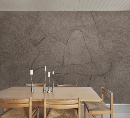 Fototapeta subtelny szkic sylwetki Rebel Walls R20523 Subtle Figure Light Brown Symbolic