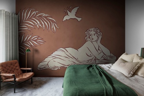 Fototapeta inspirowana antyczną sztuką Rebel Walls R20527 Antiquity Rust Symbolic