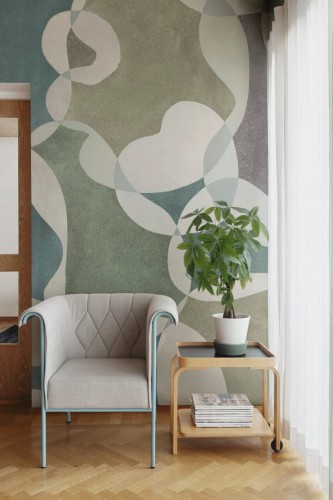 Fototapeta abstrakcyjne kształty Rebel Walls R21228 Overlap Retro Symbolic