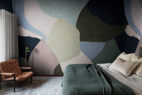 Fototapeta abstrakcyjna Rebel Walls R21234 Abstract Fields Pink Blue Symbolic