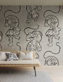 Fototapeta tygrysy i lamparty Rebel Walls R21241 Ink Tiger Gray Symbolic
