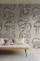 Fototapeta tygrysy i lamparty Rebel Walls R21241 Ink Tiger Gray Symbolic
