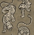 Fototapeta tygrysy i lamparty Rebel Walls R21242 Ink Tiger Brown Symbolic