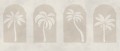 Fototapeta klasyczne łuki i stylizowane palmy Rebel Walls R21250 Palm Arches Beige Symbolic