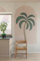 Fototapeta klasyczne łuki i stylizowane palmy Rebel Walls R21252 Palm Arches Green Pink Symbolic