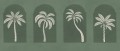 Fototapeta klasyczne łuki i stylizowane palmy Rebel Walls R21254 Palm Arches Green Symbolic