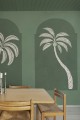 Fototapeta klasyczne łuki i stylizowane palmy Rebel Walls R21254 Palm Arches Green Symbolic