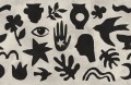 Fototapeta wycięte symbole Rebel Walls R21255 Symbolic Black Beige Symbolic