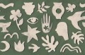 Fototapeta wycięte symbole Rebel Walls R21257 Symbolic Green Beige Symbolic
