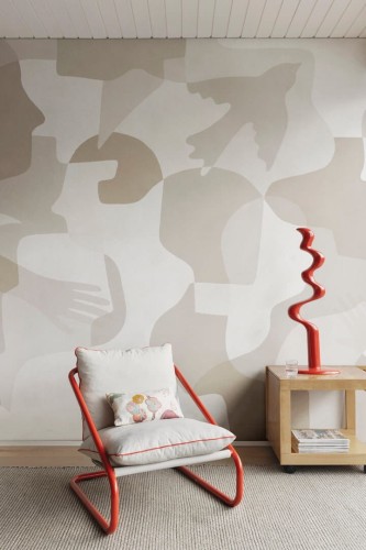 Fototapeta abstrakcyjna Rebel Walls R21259 Silent Conversation Beige Symbolic