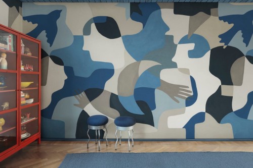 Fototapeta abstrakcyjna Rebel Walls R21260 Silent Conversation Blue Symbolic