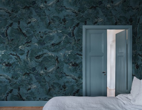 Fototapeta ryby koi Rebel Walls R21023 Atlantis Fish Dark Sam Wilde