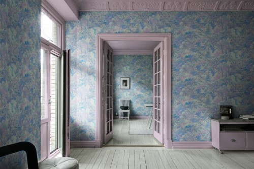 Fototapeta roślinna kratownica w chmurach Rebel Walls R21030 Babylon Sky Lilac Sam Wilde