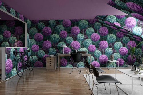 Fototapeta kwiaty Rebel Walls R21039 Elysian Flowers Lilac Sam Wilde